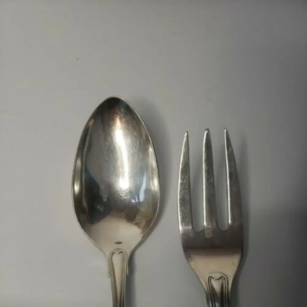 Reed & Barton Kings Serving Spoon And Fork Sterling Plated